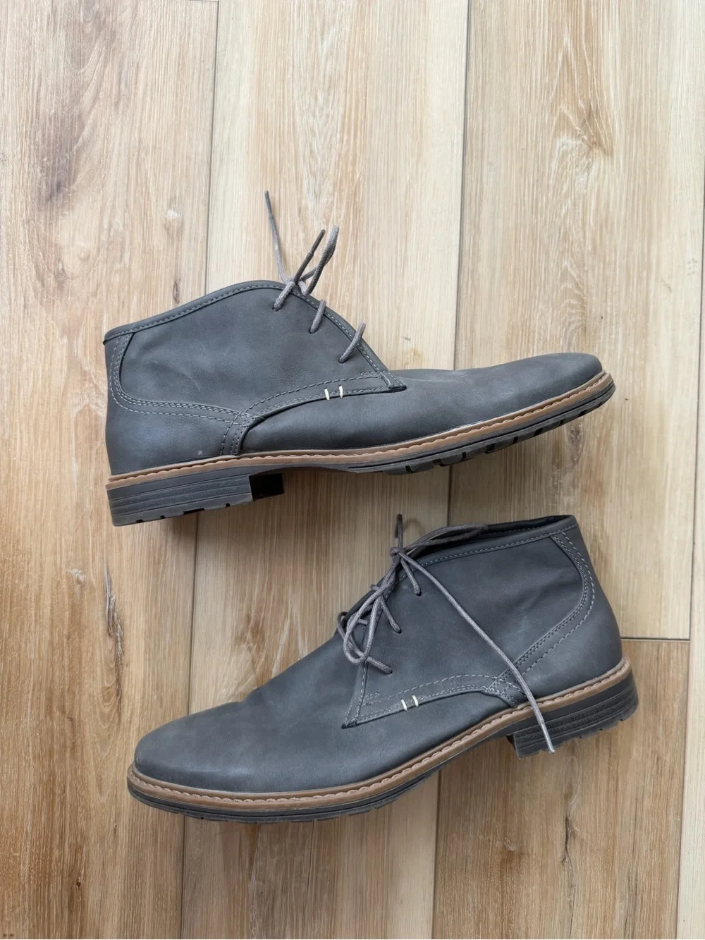 Men's Gray Booties - Casual Lace-Up Ankle Shoes